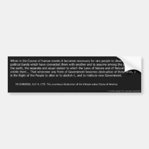 Onafhankelijkheidsverklaring b/w bumpersticker