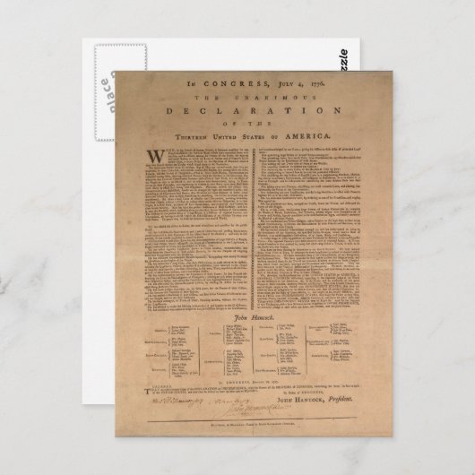 Onafhankelijkheidsverklaring Briefkaart (Voorkant / Achterkant)