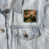 Onafhankelijkheidsverklaring en citaat van Ben Fra Vierkante Button 5,1 Cm (In situ)