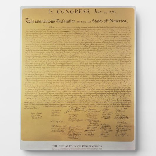 Onafhankelijkheidsverklaring Fotoplaat (Voorkant)