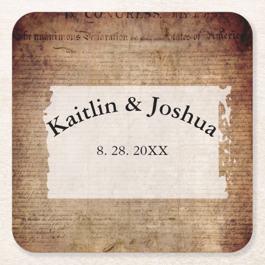 Onafhankelijkheidsverklaring 📜 Historisch 1776 Kartonnen Onderzetters (Voorkant)