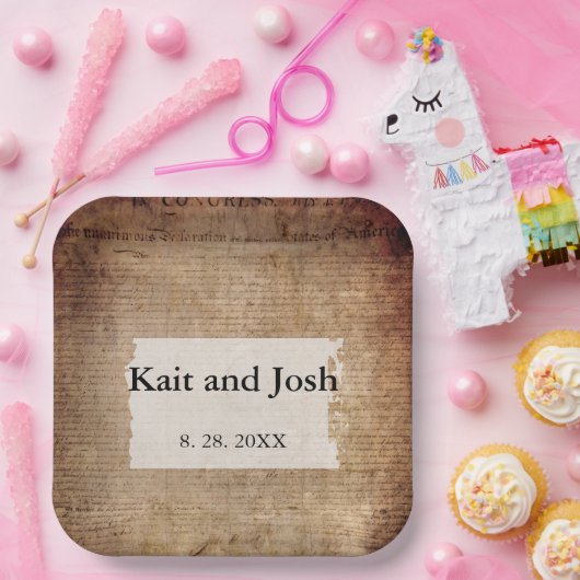 Onafhankelijkheidsverklaring 📜 Historisch 1776 Papieren Bordje (Feest)