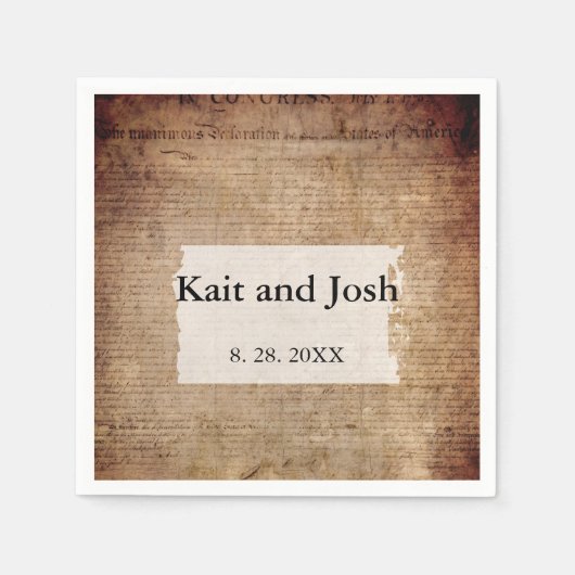 Onafhankelijkheidsverklaring 📜 Historisch 1776 Servet (Voorkant)