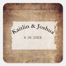 Onafhankelijkheidsverklaring 📜 Historisch 1776 Vierkante Sticker