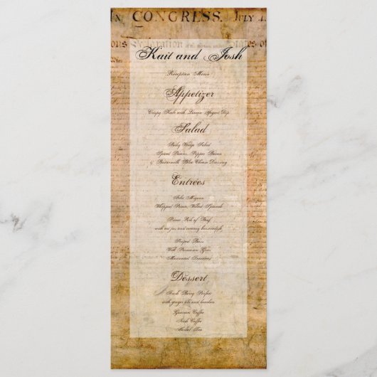 Onafhankelijkheidsverklaring 📜 Historische perkam Menu (Voorkant)