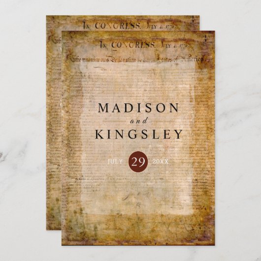 Onafhankelijkheidsverklaring 📜 oud perkament uit programmakaart (Voorkant / Achterkant)