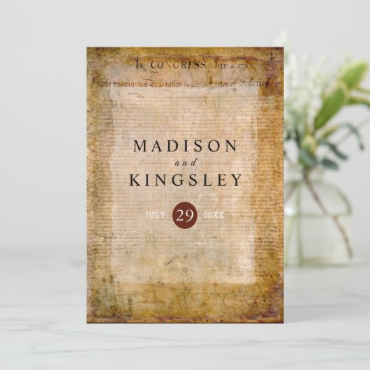 Onafhankelijkheidsverklaring 📜 oud perkament uit  programmakaart (Staand voorkant)