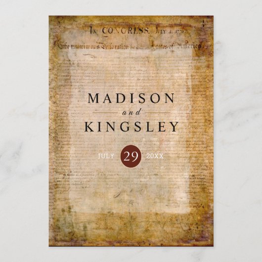 Onafhankelijkheidsverklaring 📜 oud perkament uit  programmakaart (Voorkant)