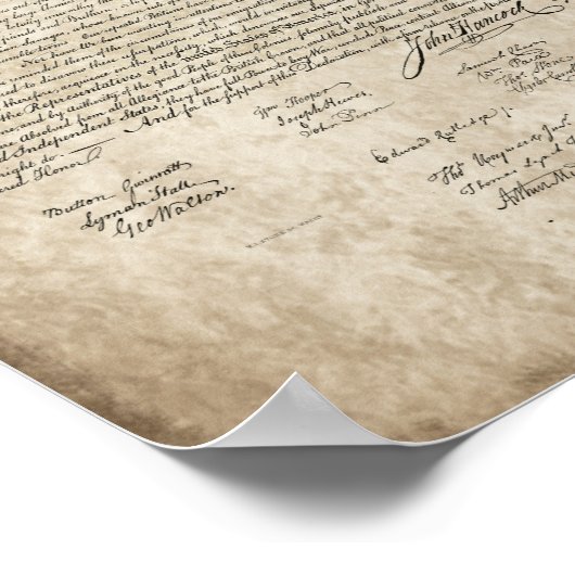 Onafhankelijkheidsverklaring, Oude Vintage Poster (Hoek)