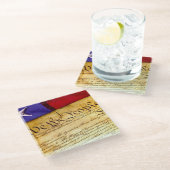 Onafhankelijkheidsverklaring Patriottische Onderze Glazen Onderzetter (Schuin)