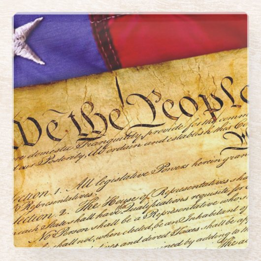 Onafhankelijkheidsverklaring Patriottische Onderze Glazen Onderzetter (Voorkant)