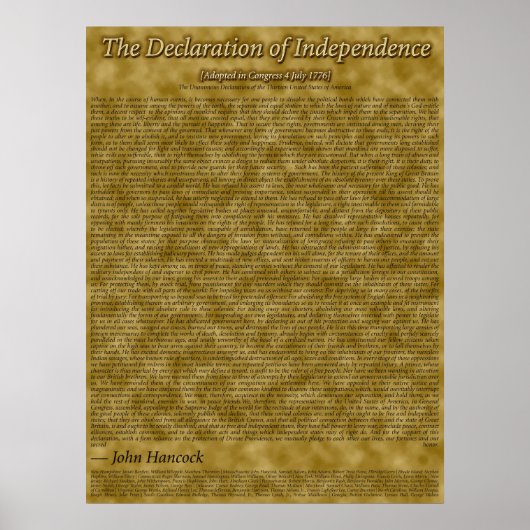 Onafhankelijkheidsverklaring Poster (Voorkant)