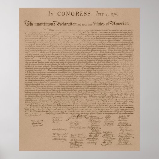 Onafhankelijkheidsverklaring Poster (Voorkant)