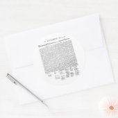 Onafhankelijkheidsverklaring Ronde Sticker (Envelop)