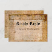 Onafhankelijkheidsverklaring 📜 Trouwperkament RSVP Kaartje (Voorkant / Achterkant)