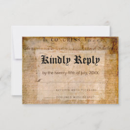 Onafhankelijkheidsverklaring 📜 Trouwperkament RSVP Kaartje