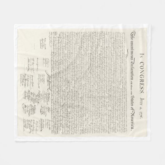 Onafhankelijkheidsverklaring van 4 juli Amerika Fleece Deken (Voorkant (Horizontaal))