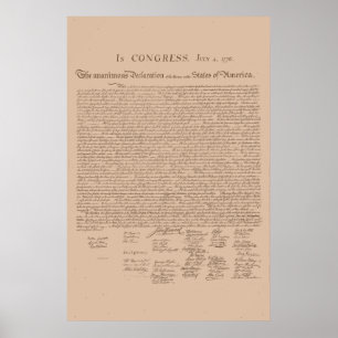 Onafhankelijkheidsverklaring van de Verenigde Stat Poster