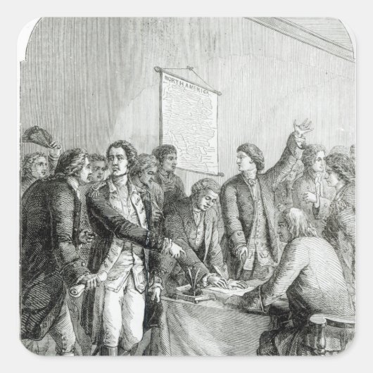 Onafhankelijkheidsverklaring van de Verenigde Stat Vierkante Sticker (Voorkant)