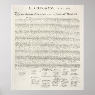 Onafhankelijkheidsverklaring Verenigde Staten 1776 Poster