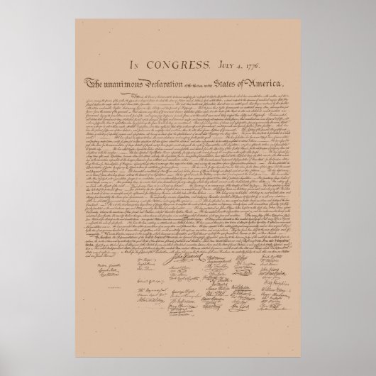 Onafhankelijkheidsverklaring Verenigde Staten Poster (Voorkant)