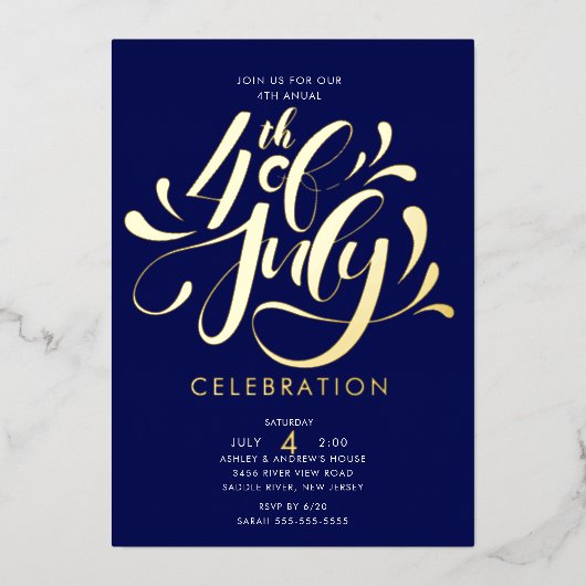 Onafhankelijkheidsviering VS Folie Uitnodiging (Voorkant)