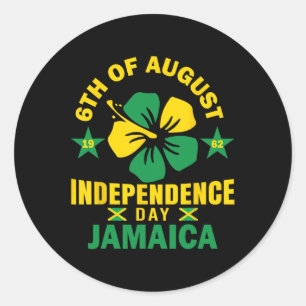Onafhankelijkheidsvlag 6 augustus 1962 Jamaicaanse Ronde Sticker
