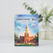Onafhankelijkheidszaal Pennsylvania Briefkaart (Staand voorkant)