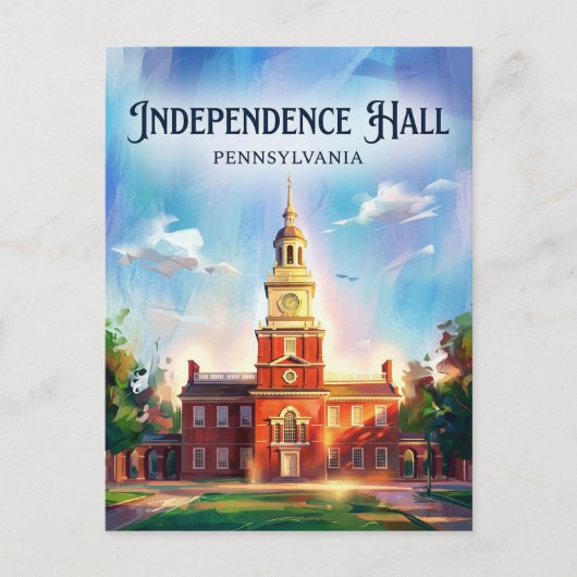 Onafhankelijkheidszaal Pennsylvania Briefkaart (Voorkant)