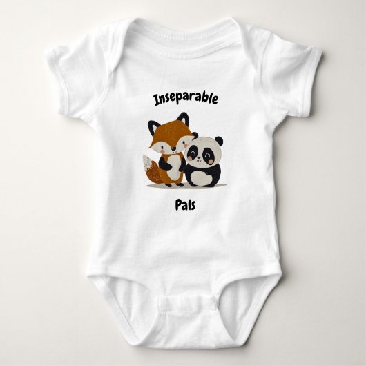 Onafscheidelijke vrienden Fox & Panda - schattige  Romper (Voorkant)
