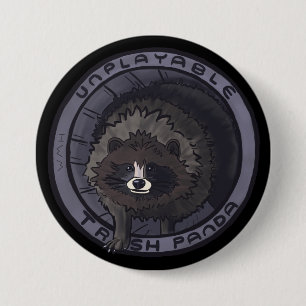 Onafspeelbare vuilnisbak Panda - Geen deksel Ronde Button 7,6 Cm