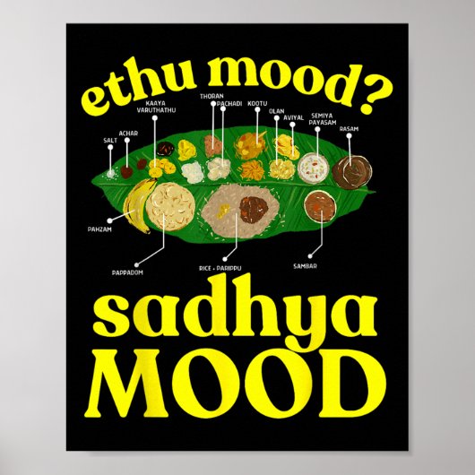 Onam Ethu Mood Sadhya Mood Cool Mannen Vrouwen Kin Poster (Voorkant)