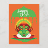 Onam Kathakali Face Uitnodiging Briefkaart (Voorkant)