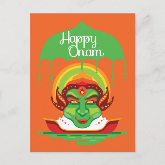 Onam Kathakali Face Uitnodiging Briefkaart (Voorkant)