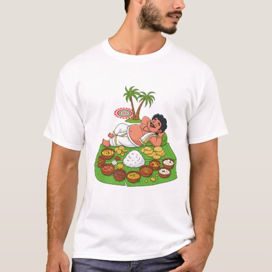 Onam Sadhya Coma | Grappig Kerala Foodie T-shirt (Voorkant)