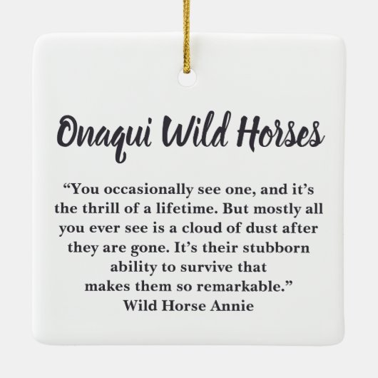 Onaqui Wild Horses Glass Ornament (Achterkant)