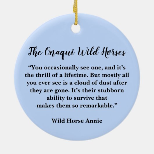 Onaqui Wild Horses Ornament (Achterkant)