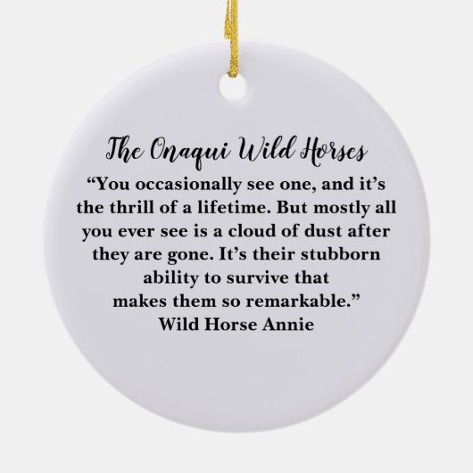 Onaqui Wild Horses Ornament (Achterkant)