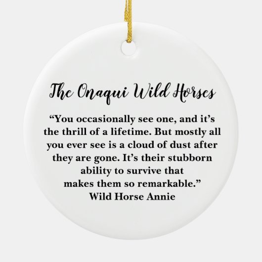 Onaqui Wild Horses Ornament (Achterkant)