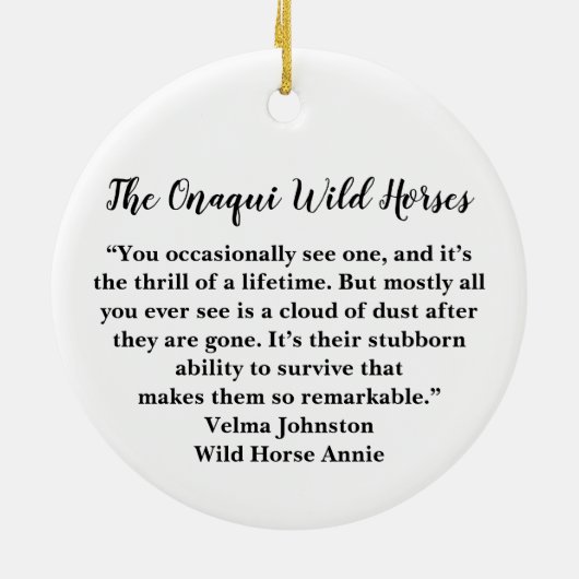 Onaqui Wild Horses Ornament (Achterkant)