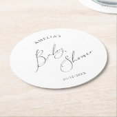 Onbaatzuchtig genderneutraal Baby shower Ronde Kartonnen Onderzetter (Gebogen)