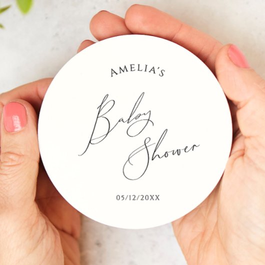 Onbaatzuchtig genderneutraal Baby shower Ronde Kartonnen Onderzetter