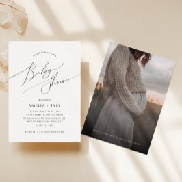 Onbaatzuchtige Gender Neutraal | Foto Baby shower Kaart