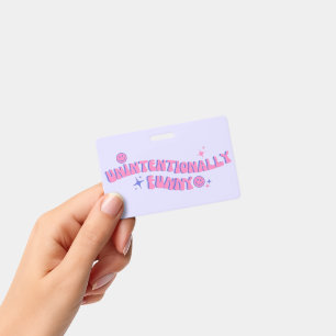 Onbedoeld Grappige Roze Retro Groovy Tekst Badge