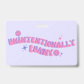 Onbedoeld Grappige Roze Retro Groovy Tekst Badge (Voorzijde)