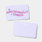 Onbedoeld Grappige Roze Retro Groovy Tekst Badge (Voor- en achterkant)