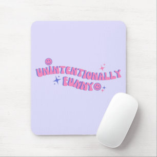 Onbedoeld Grappige Roze Retro Groovy Tekst Muismat