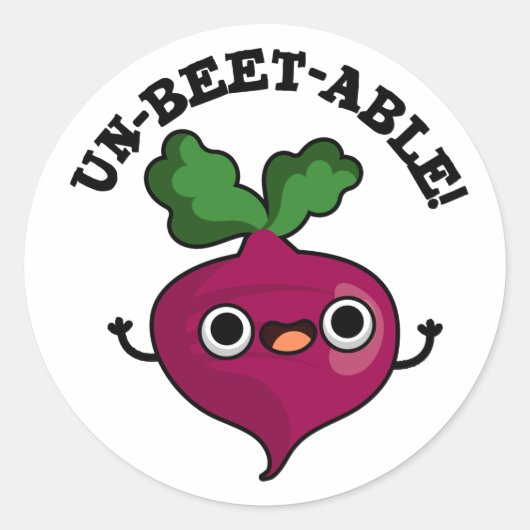 Onbeet-able schattige Veggie Beet Pun Ronde Sticker (Voorkant)