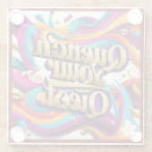 "Onbegrensde groei" Glazen Onderzetter (Achterkant)