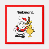 Onbeholpen Kerstman Selfie, Grappige Kerst Cartoon Magneet (Voorkant)